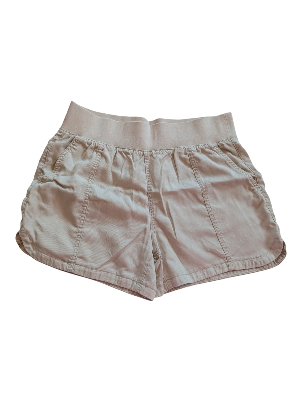 Women's Cream Lightweight Shorts with Stretch Waistband